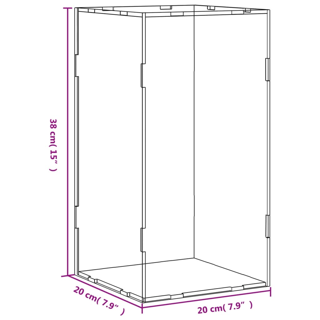 vidaXL Κουτί Βιτρίνας Διαφανές Ακρυλικό 20x20x38 εκ.