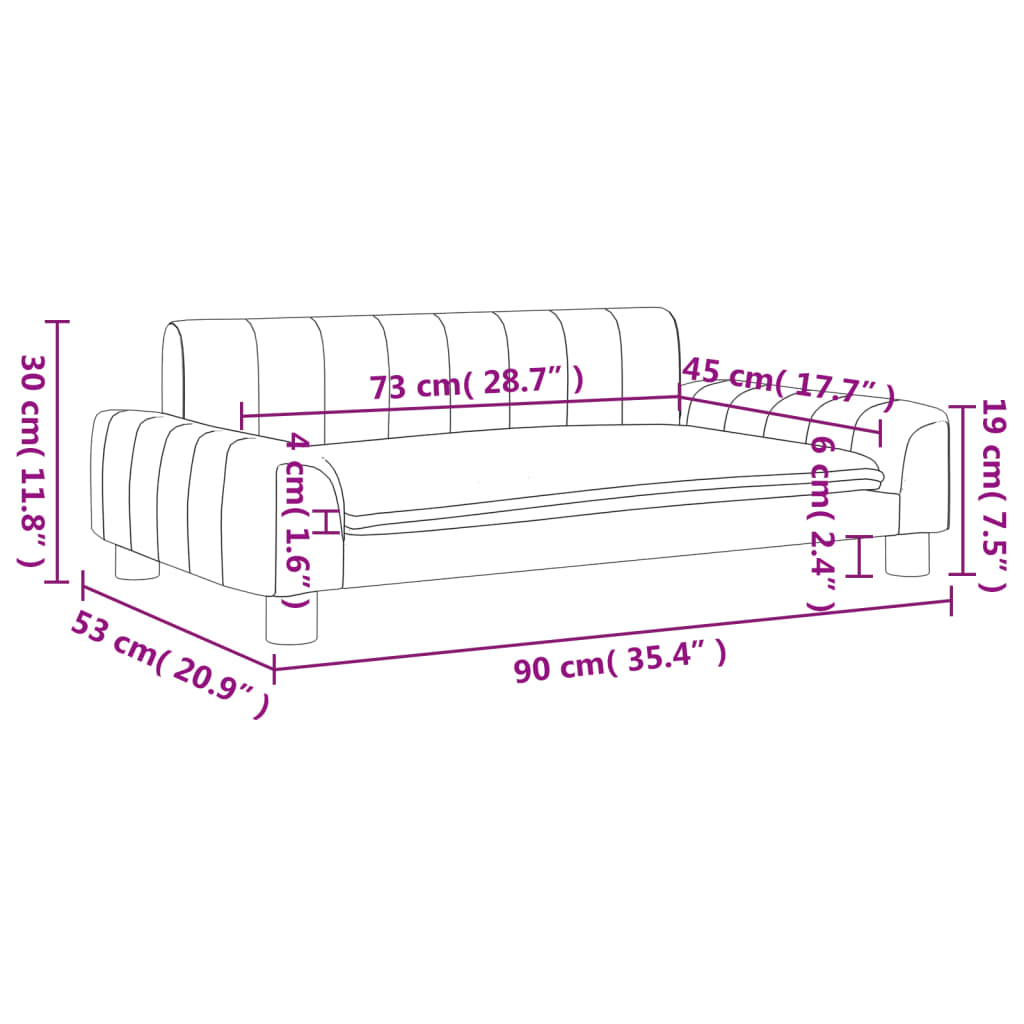vidaXL Καναπές Παιδικός Μαύρο 90x53x30 εκ. από Ύφασμα