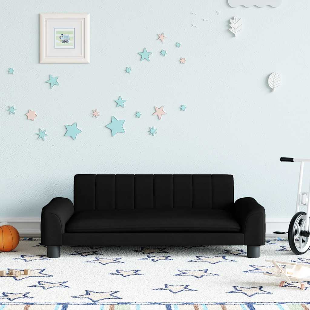 vidaXL Καναπές Παιδικός Μαύρο 90x53x30 εκ. από Ύφασμα