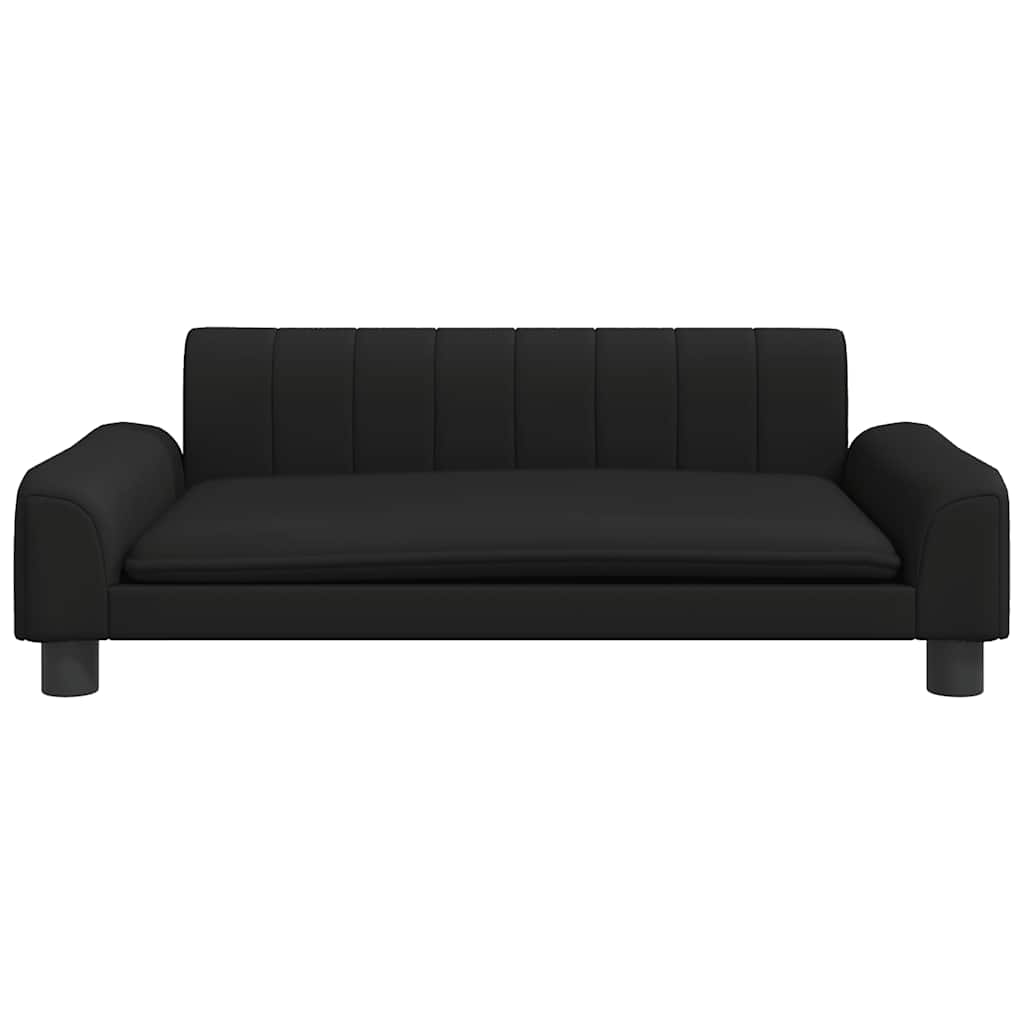 vidaXL Καναπές Παιδικός Μαύρος 90 x 53 x 30 εκ. από Συνθετικό Δέρμα