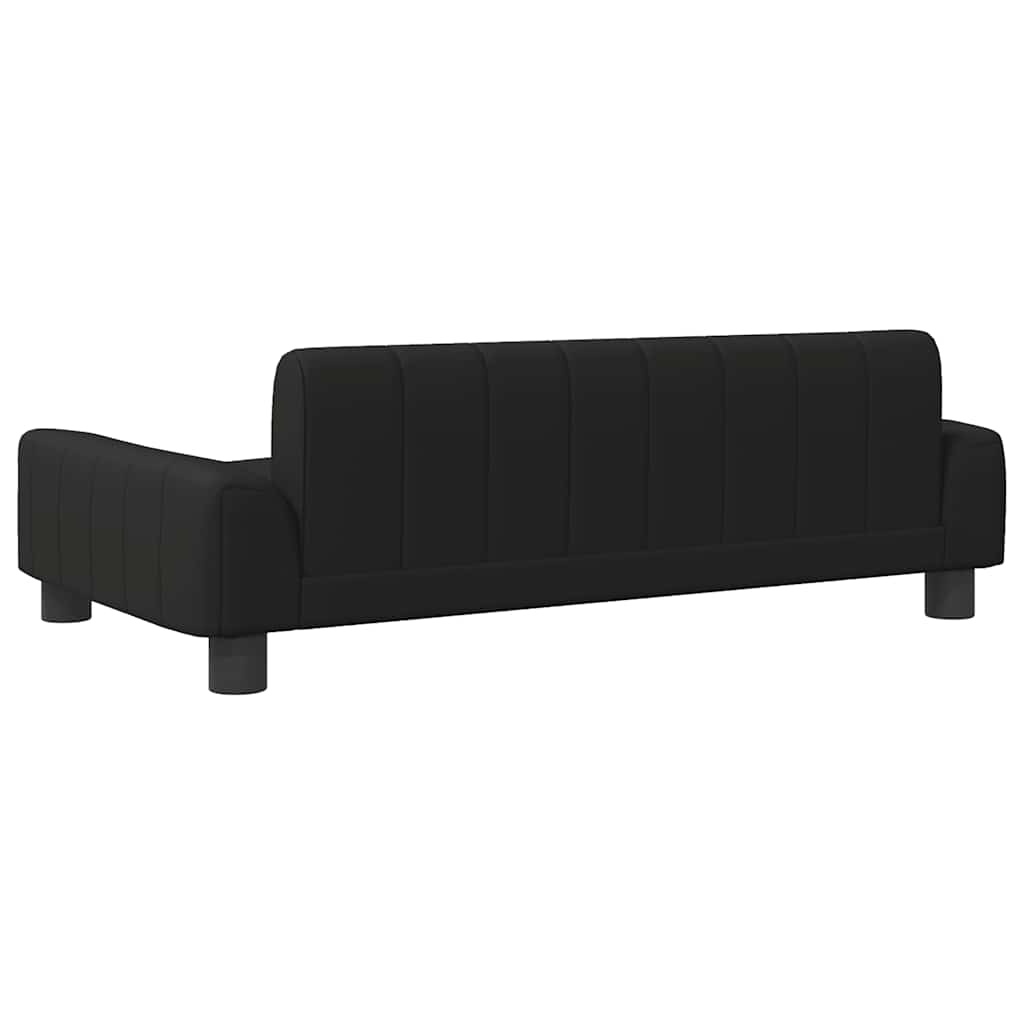 vidaXL Καναπές Παιδικός Μαύρος 90 x 53 x 30 εκ. από Συνθετικό Δέρμα