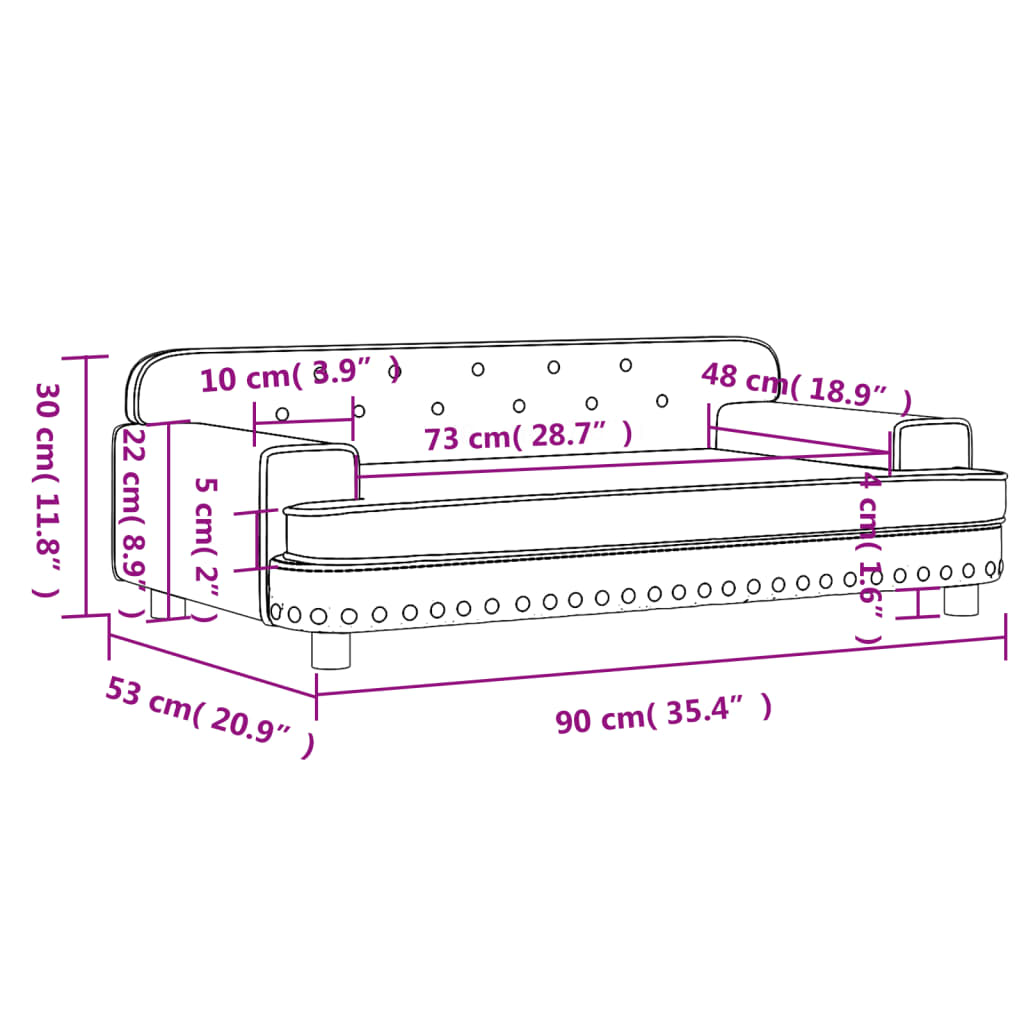 vidaXL Καναπές Παιδικός Ροζ 90 x 53 x 30 εκ. από Βελούδο