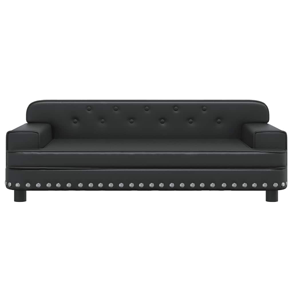 vidaXL Καναπές Παιδικός Μαύρος 90 x 53 x 30 εκ. από Συνθετικό Δέρμα