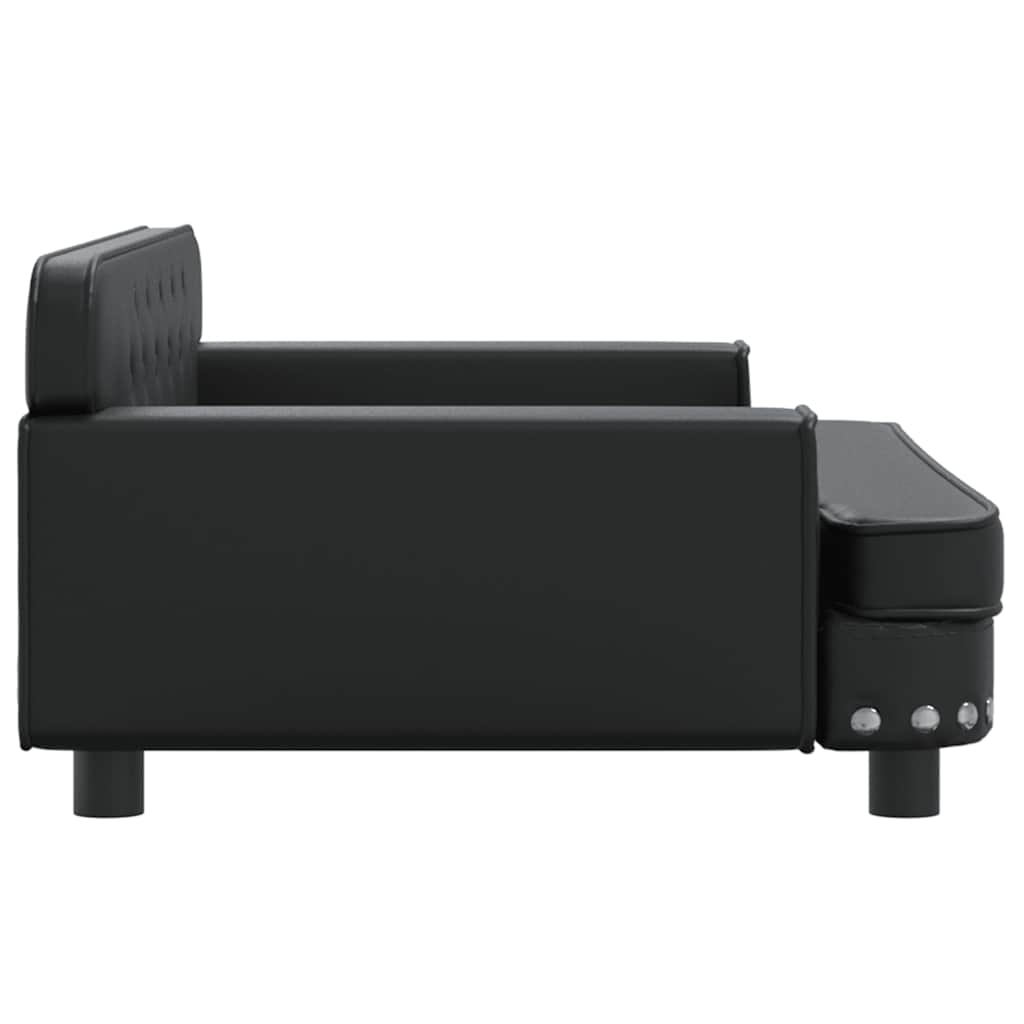 vidaXL Καναπές Παιδικός Μαύρος 90 x 53 x 30 εκ. από Συνθετικό Δέρμα