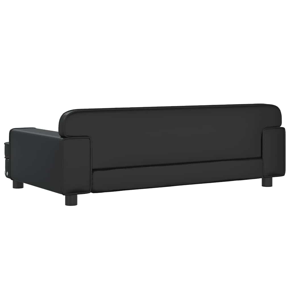 vidaXL Καναπές Παιδικός Μαύρος 90 x 53 x 30 εκ. από Συνθετικό Δέρμα
