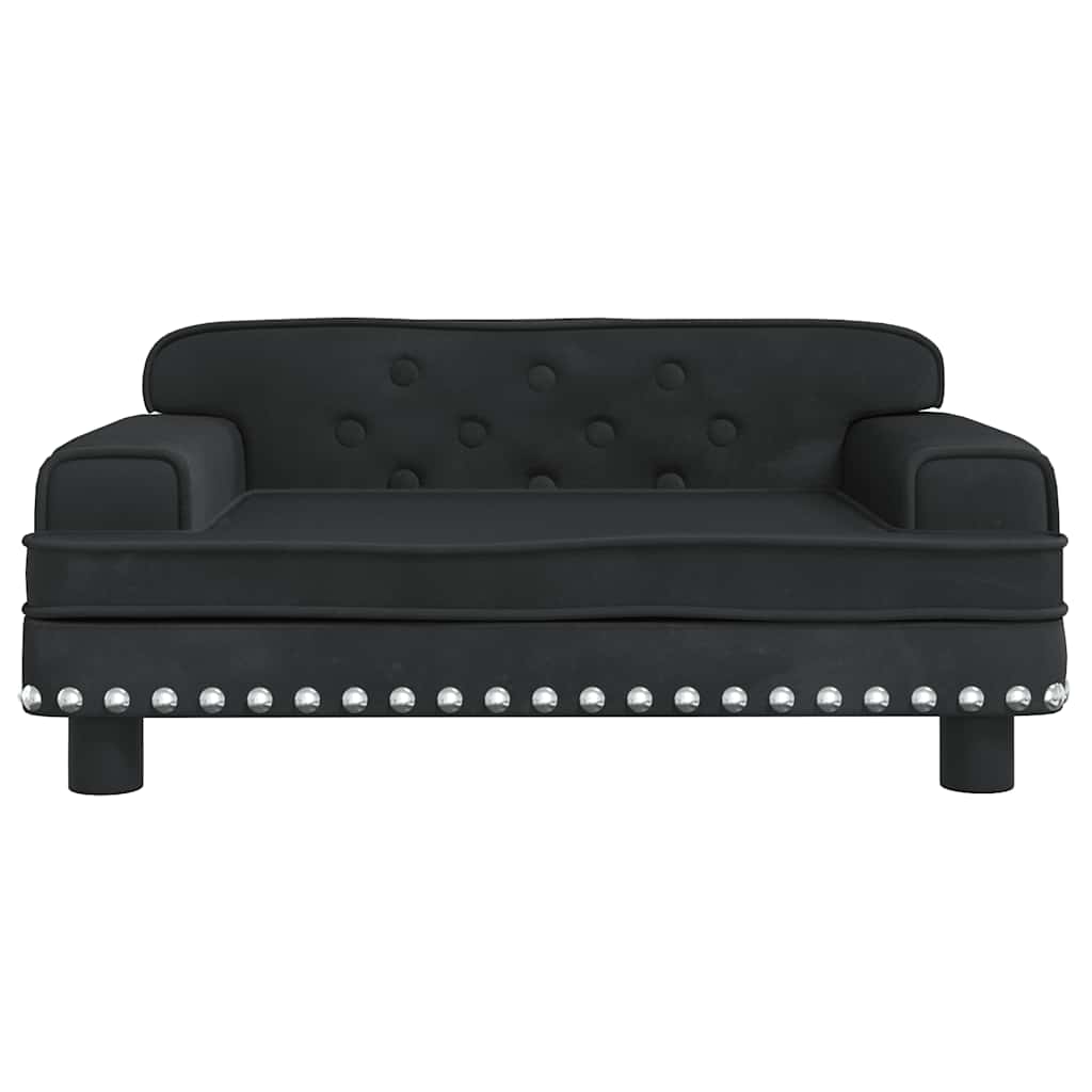 vidaXL Καναπές Παιδικός Μαύρο 70 x 45 x 30 εκ. από Βελούδο