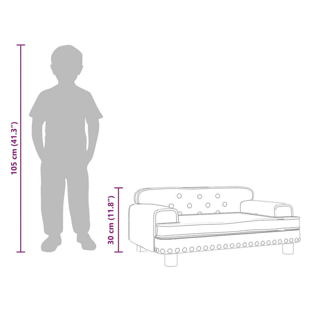 vidaXL Καναπές Παιδικός Καφέ 70 x 45 x 30 εκ. από Βελούδο