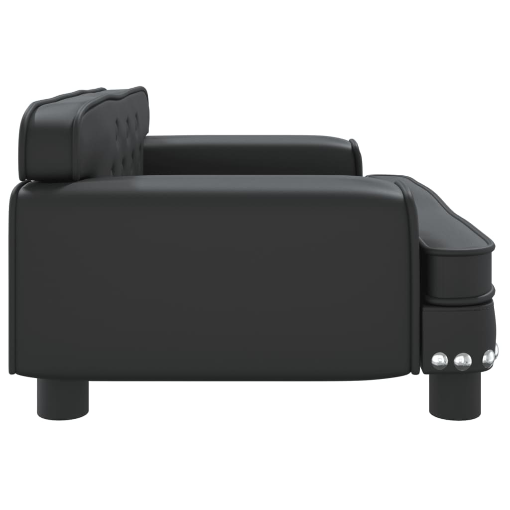 vidaXL Καναπές Παιδικός Μαύρος 70 x 45 x 30 εκ. από Συνθετικό Δέρμα