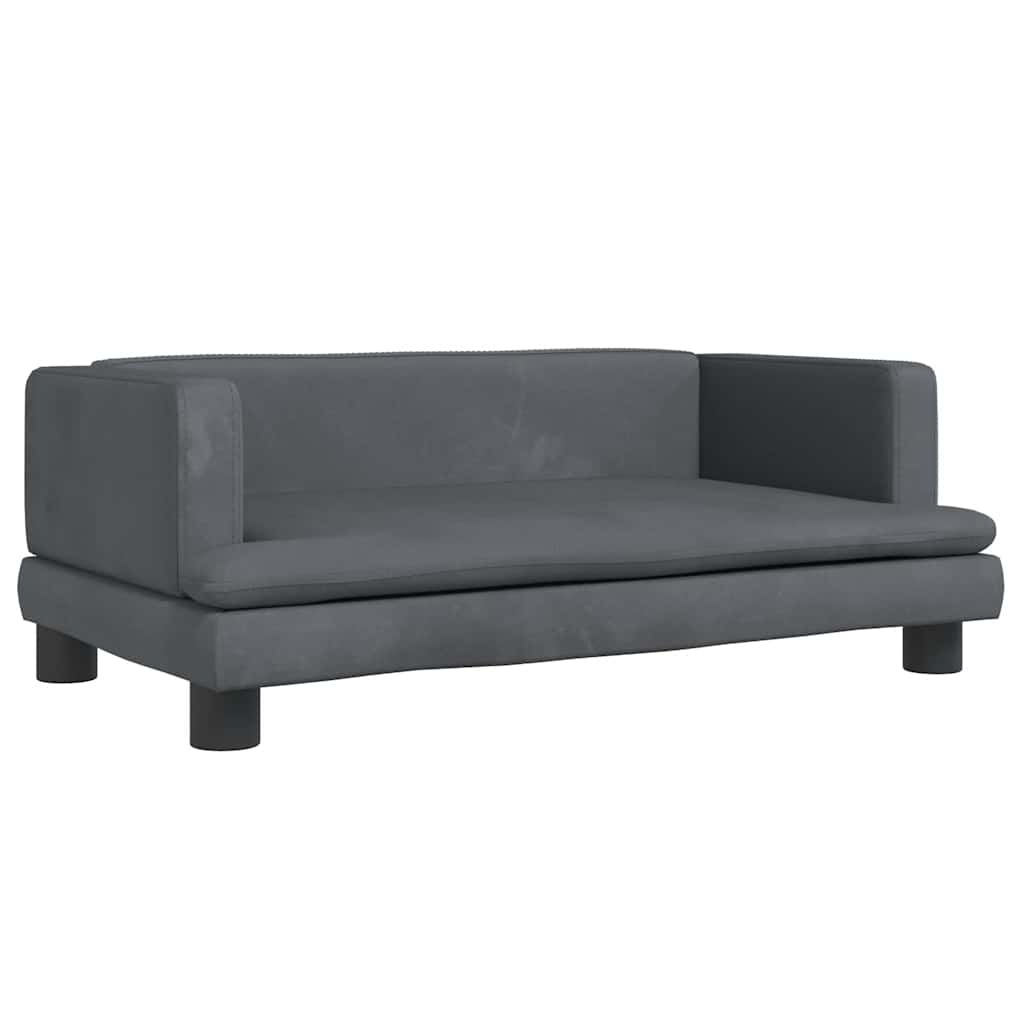 vidaXL Καναπές Παιδικός Σκούρο Γκρι 80 x 45 x 30 εκ. από Βελούδο