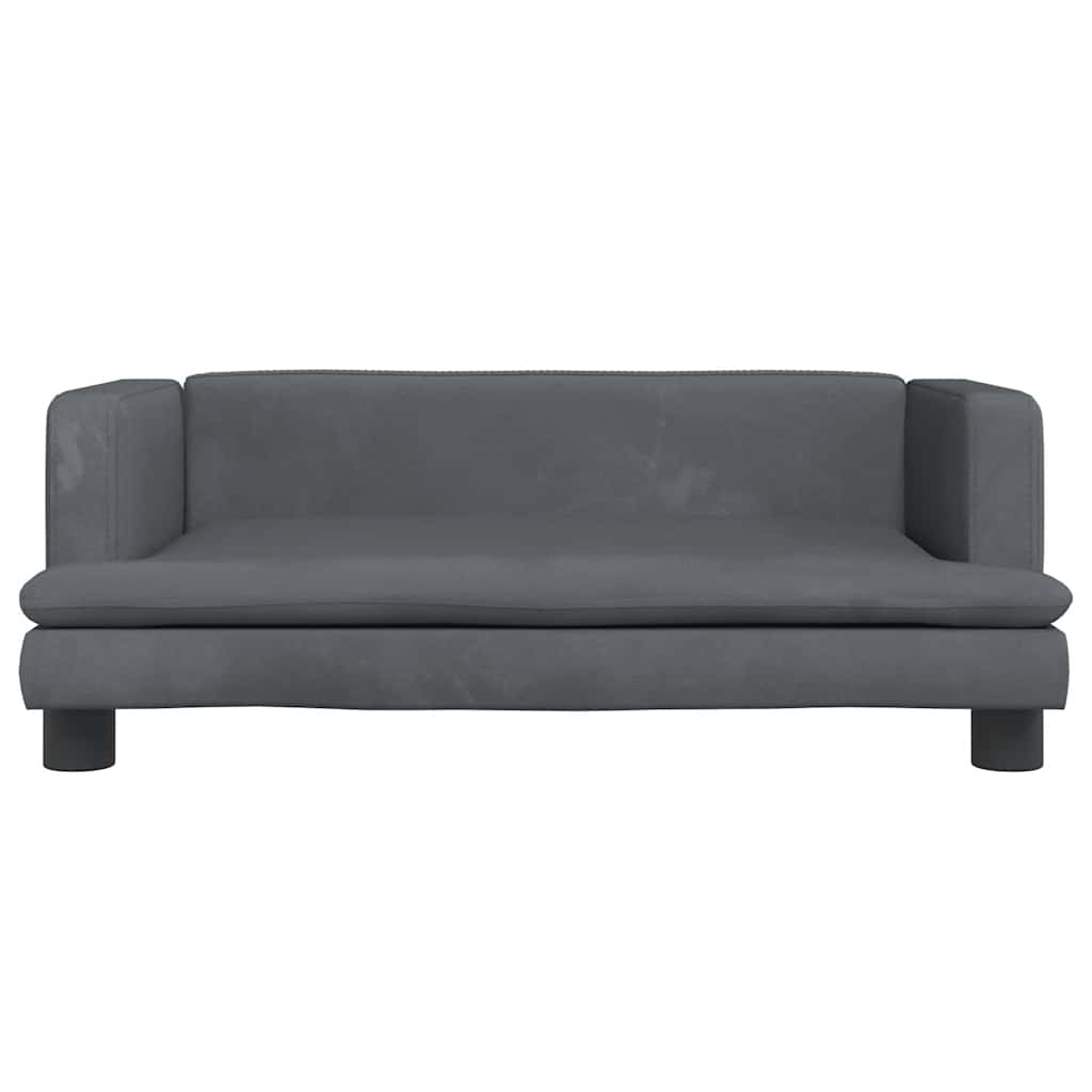 vidaXL Καναπές Παιδικός Σκούρο Γκρι 80 x 45 x 30 εκ. από Βελούδο