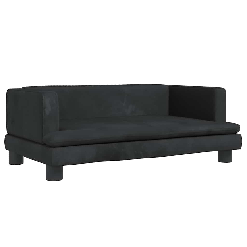 vidaXL Καναπές Παιδικός Μαύρο 80 x 45 x 30 εκ. από Βελούδο