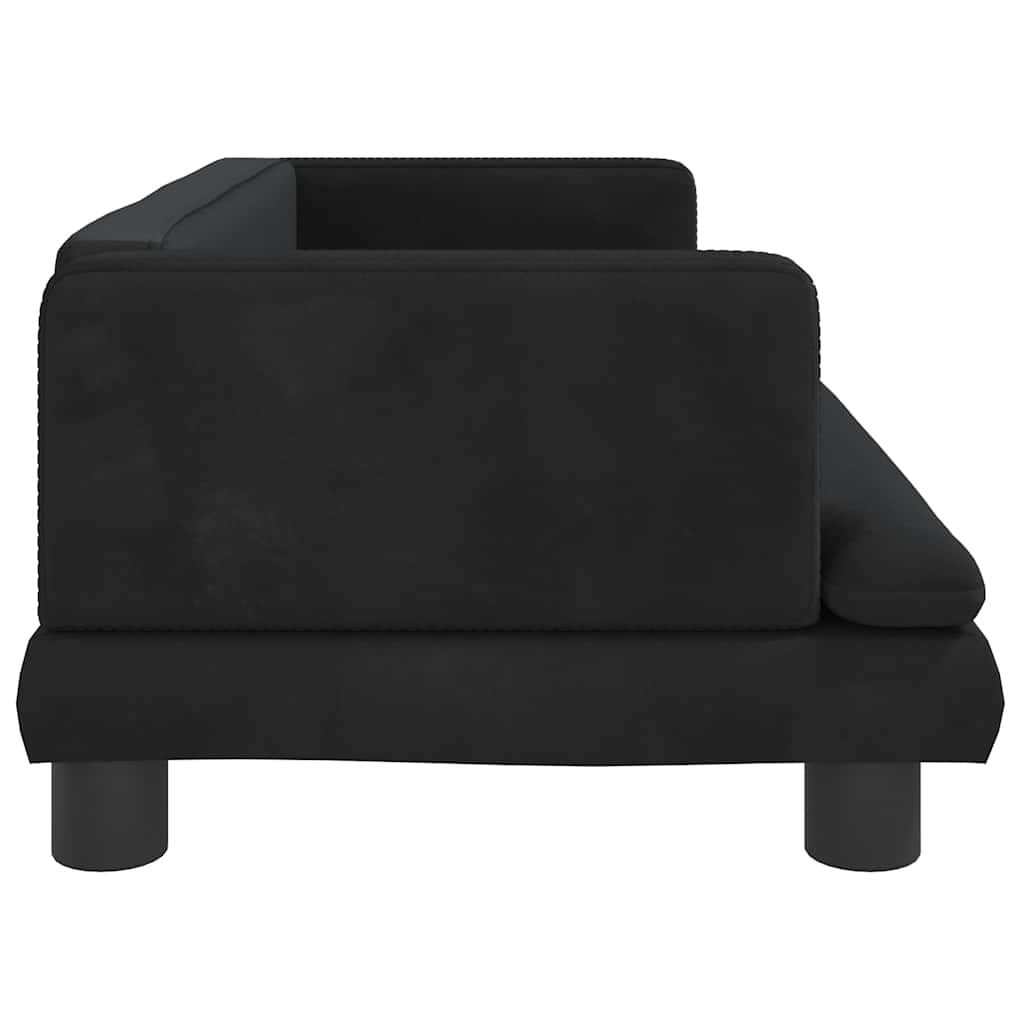 vidaXL Καναπές Παιδικός Μαύρο 80 x 45 x 30 εκ. από Βελούδο