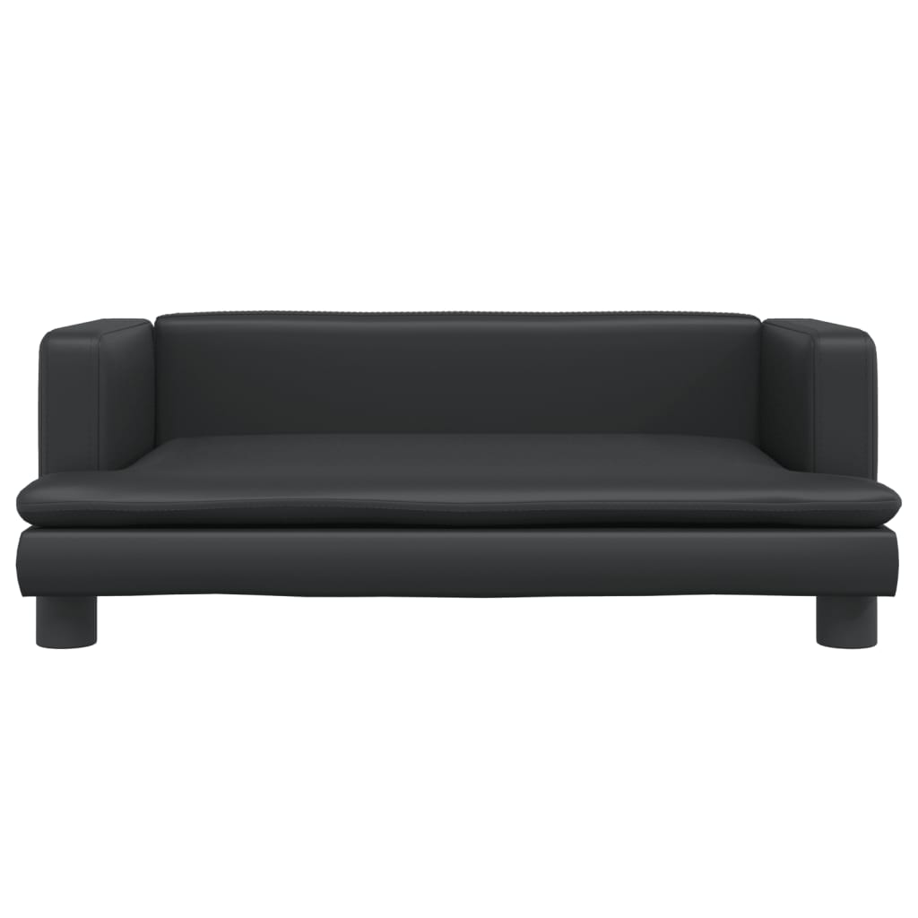 vidaXL Καναπές Παιδικός Μαύρος 80 x 45 x 30 εκ. από Συνθετικό Δέρμα