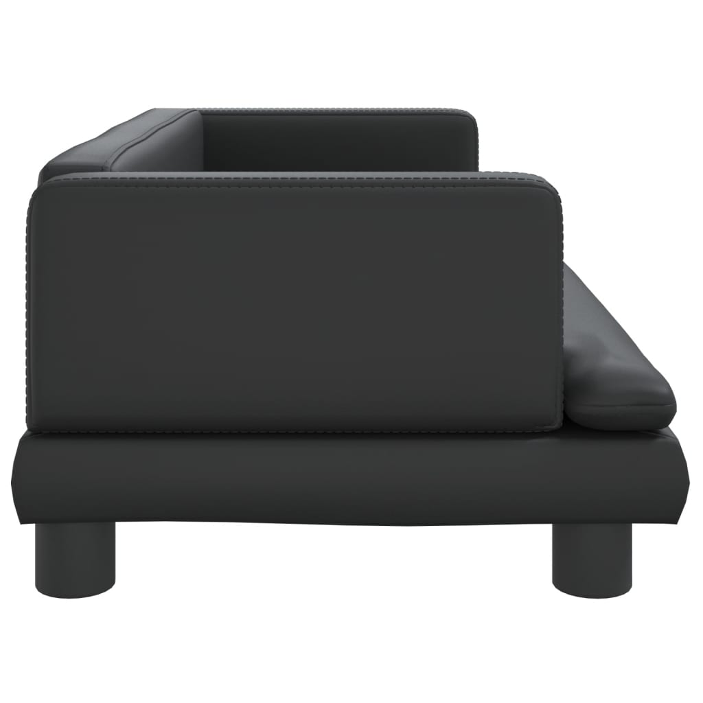 vidaXL Καναπές Παιδικός Μαύρος 80 x 45 x 30 εκ. από Συνθετικό Δέρμα
