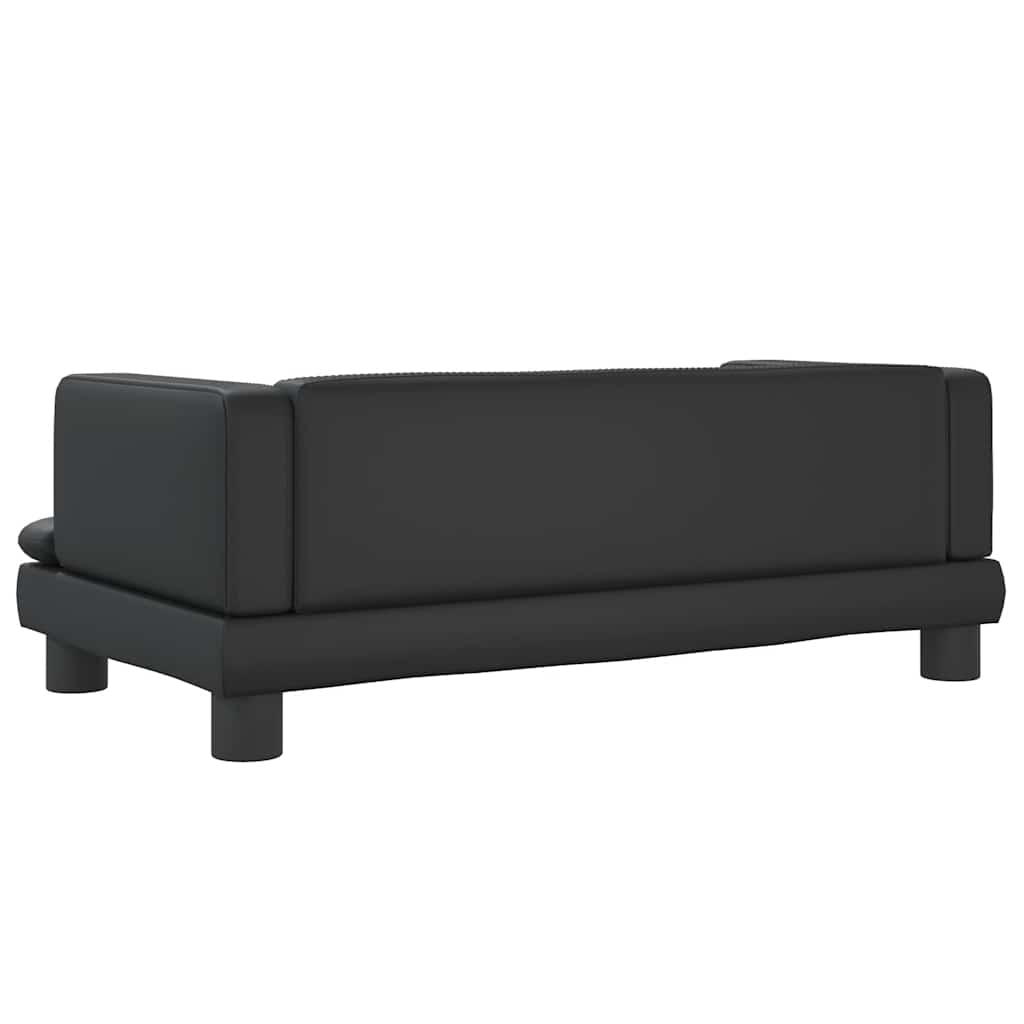 vidaXL Καναπές Παιδικός Μαύρος 80 x 45 x 30 εκ. από Συνθετικό Δέρμα