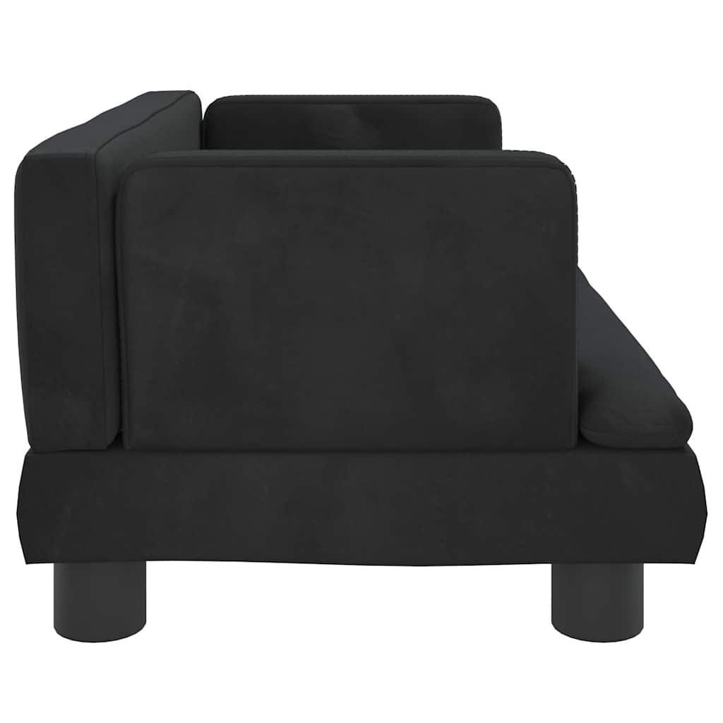 vidaXL Καναπές Παιδικός Μαύρος 60 x 40 x 30 εκ. από Βελούδο
