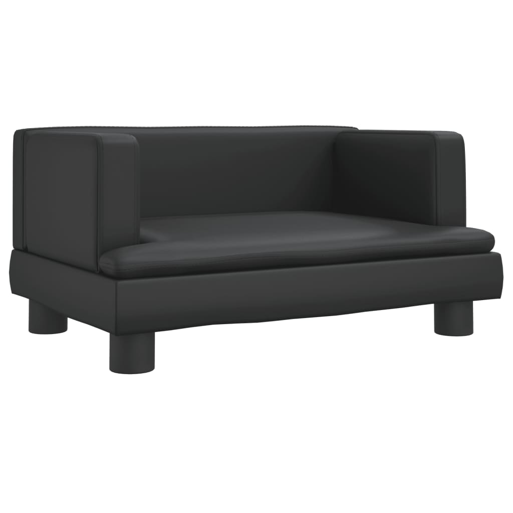 vidaXL Καναπές Παιδικός Μαύρος 60 x 40 x 30 εκ. από Συνθετικό Δέρμα