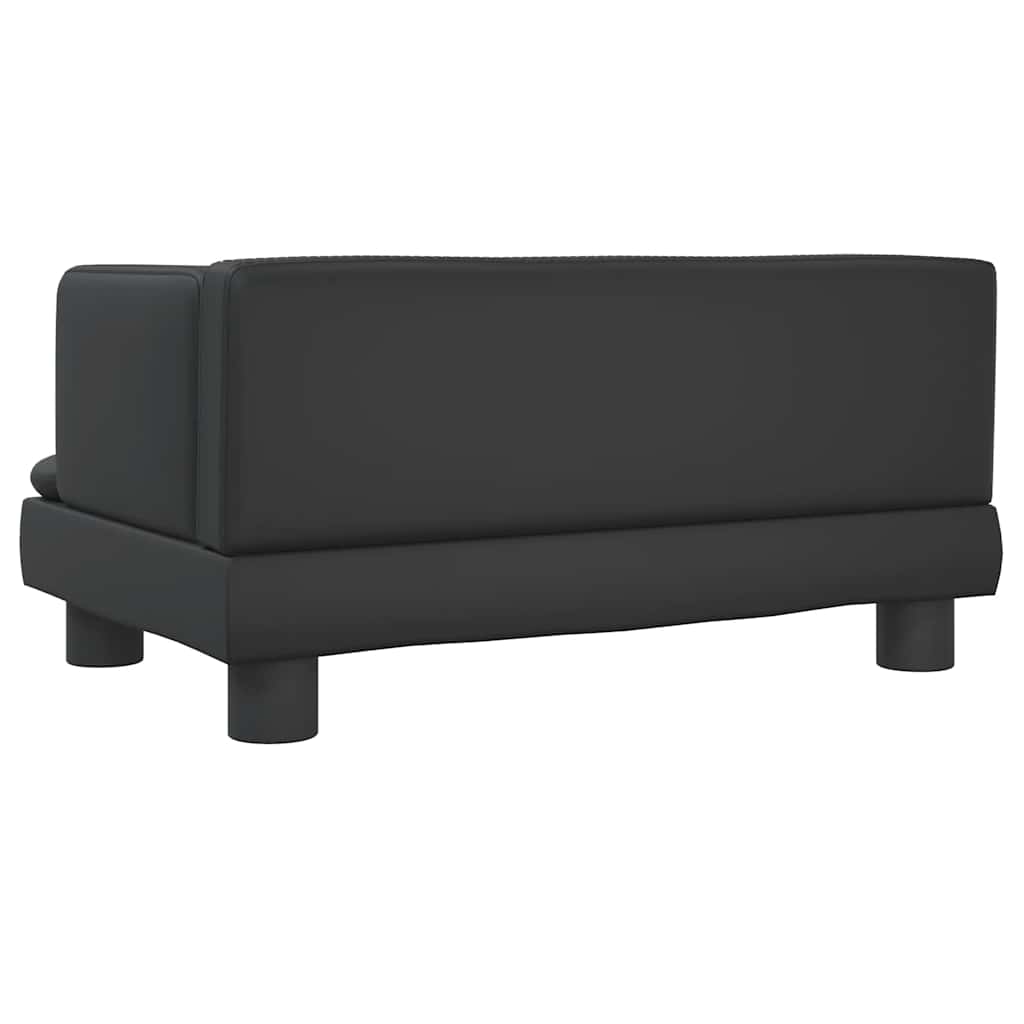 vidaXL Καναπές Παιδικός Μαύρος 60 x 40 x 30 εκ. από Συνθετικό Δέρμα