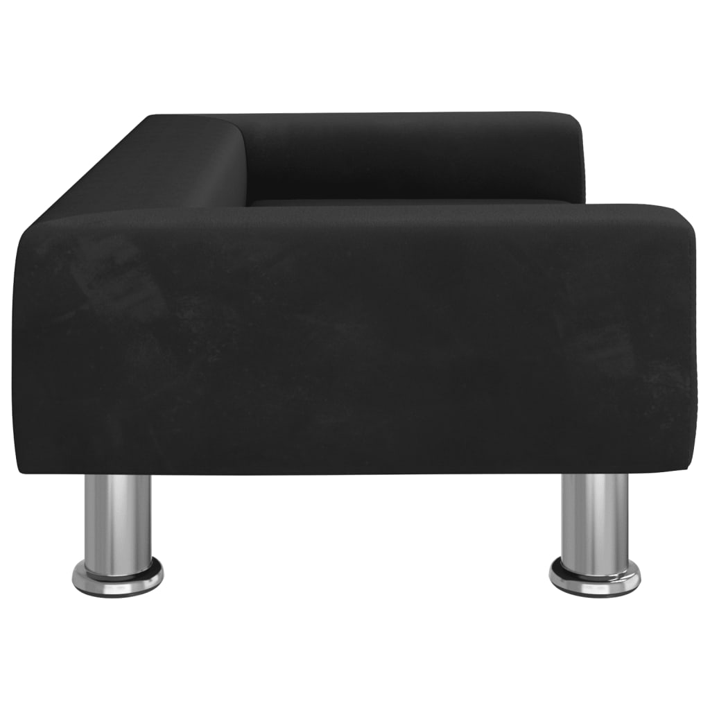 vidaXL Καναπές Παιδικός Μαύρο 70 x 45 x 26,5 εκ. από Βελούδο