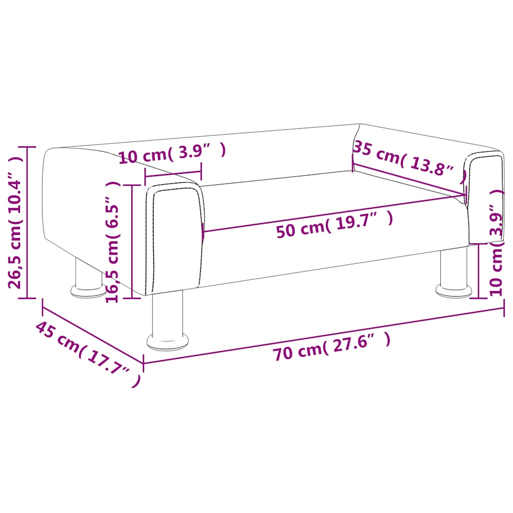 vidaXL Καναπές Παιδικός Μαύρο 70 x 45 x 26,5 εκ. από Βελούδο