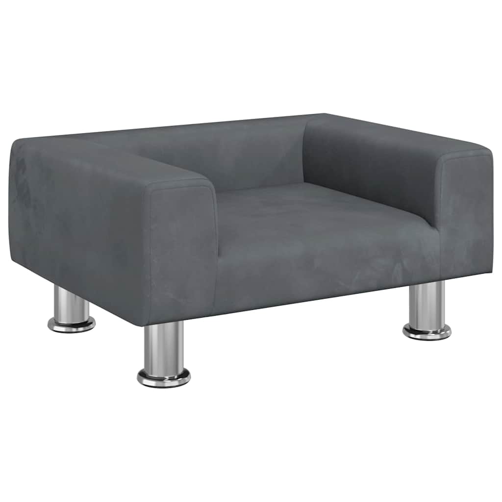 vidaXL Καναπές Παιδικός Σκούρο Γκρι 50 x 40 x 26,5 εκ. από Βελούδο