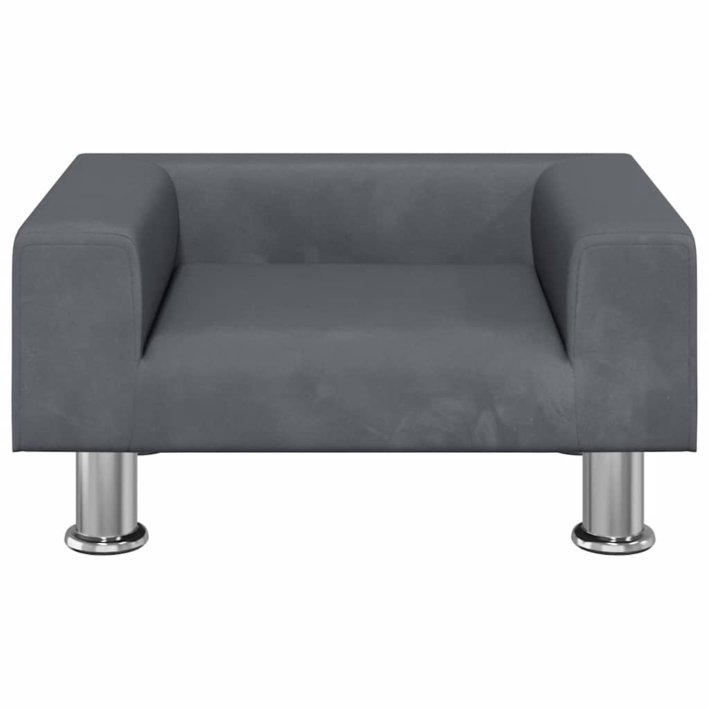 vidaXL Καναπές Παιδικός Σκούρο Γκρι 50 x 40 x 26,5 εκ. από Βελούδο