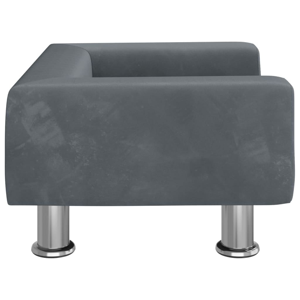 vidaXL Καναπές Παιδικός Σκούρο Γκρι 50 x 40 x 26,5 εκ. από Βελούδο