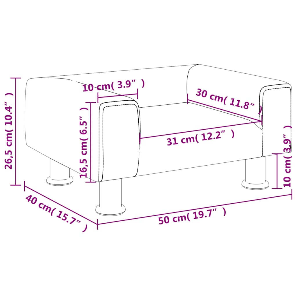 vidaXL Καναπές Παιδικός Σκούρο Γκρι 50 x 40 x 26,5 εκ. από Βελούδο