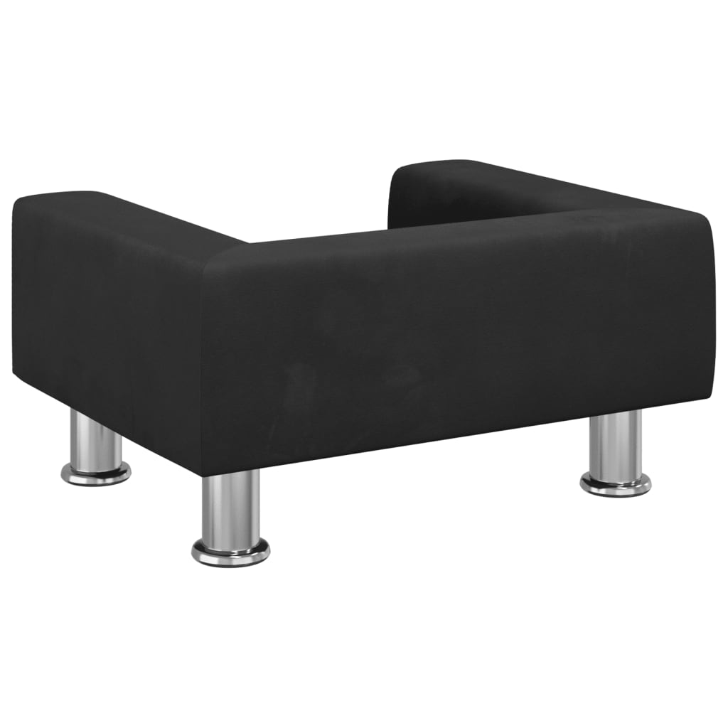vidaXL Καναπές Παιδικός Μαύρο 50 x 40 x 26,5 εκ. από Βελούδο
