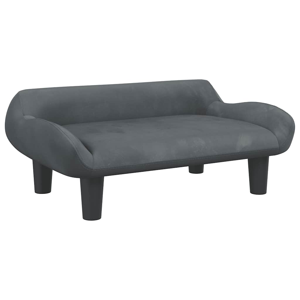 vidaXL Καναπές Παιδικός Σκούρο Γκρι 70x40x24 εκ. από Βελούδο