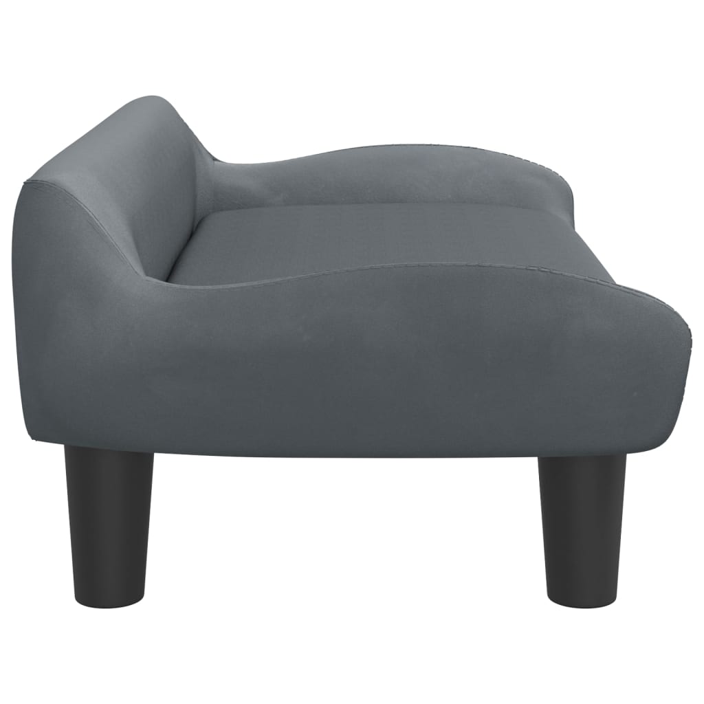 vidaXL Καναπές Παιδικός Σκούρο Γκρι 70x40x24 εκ. από Βελούδο