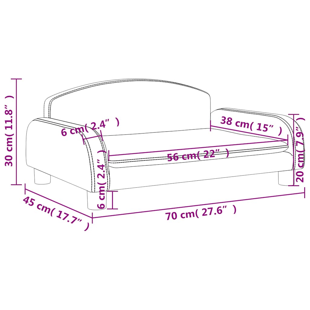 vidaXL Καναπές Παιδικός Σκούρο Γκρι 70x45x30 εκ. από Ύφασμα