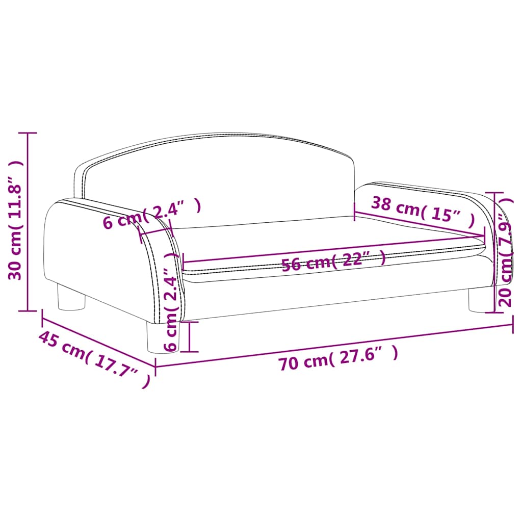 vidaXL Καναπές Παιδικός Μαύρο 70x45x30 εκ. από Ύφασμα