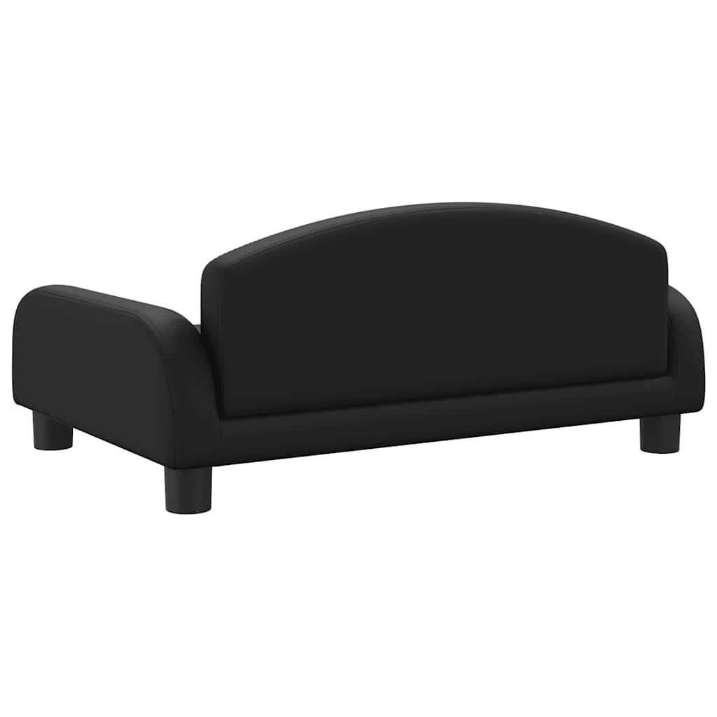 vidaXL Καναπές Παιδικός Μαύρος 70 x 45 x 30 εκ. από Συνθετικό Δέρμα