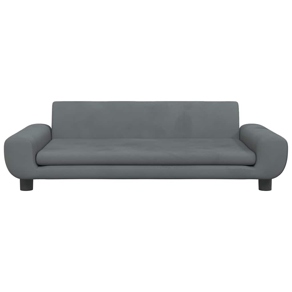 vidaXL Καναπές Παιδικός Σκούρο Γκρι 100 x 54 x 33 εκ. από Βελούδο