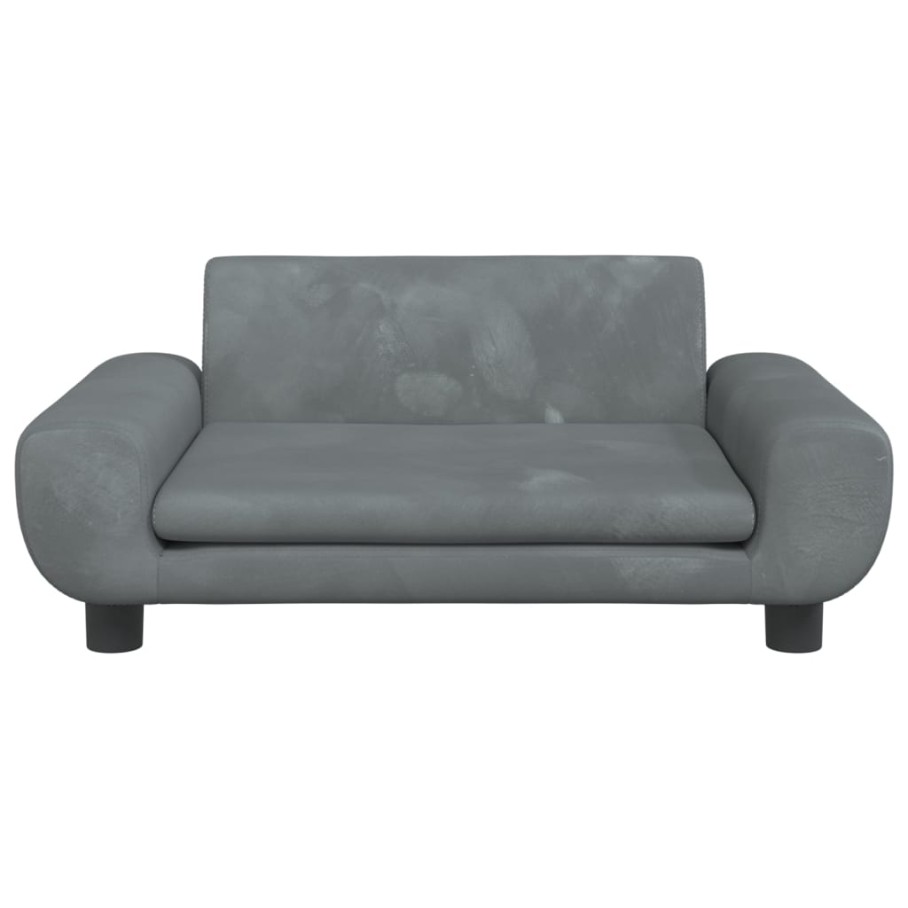 vidaXL Καναπές Παιδικός Σκούρο Γκρι 70 x 45 x 33 εκ. από Βελούδο