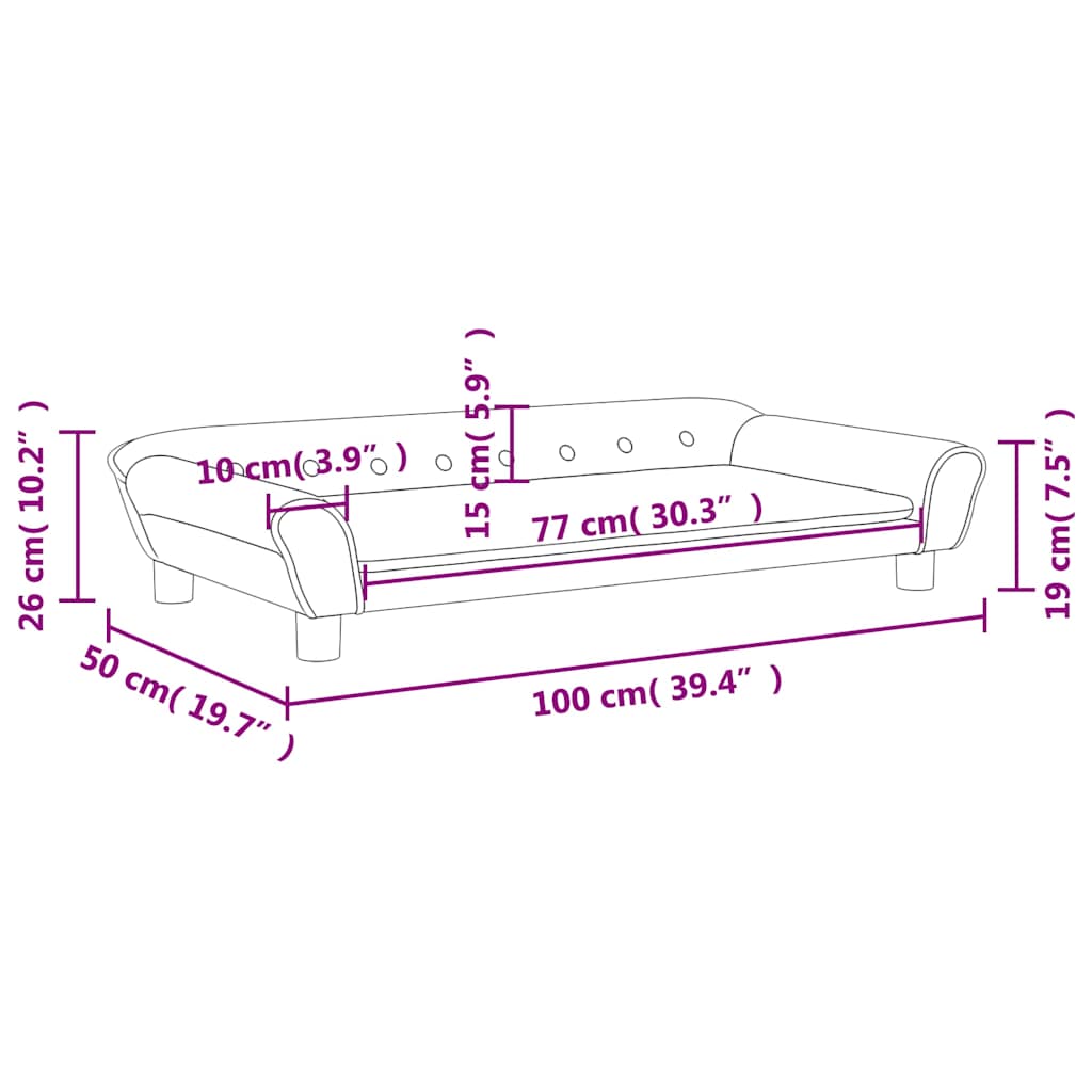 vidaXL Καναπές Παιδικός Σκούρο Γκρι 100 x 50 x 26 εκ. Βελούδινος