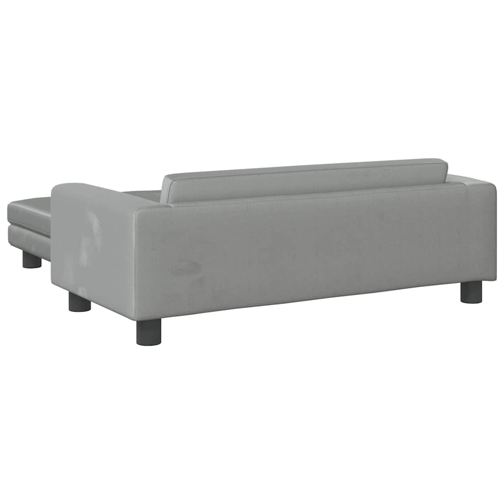 vidaXL Καναπές Παιδικός με Υποπόδιο Αν. Γκρι 100x50x30 εκ. Βελούδινος
