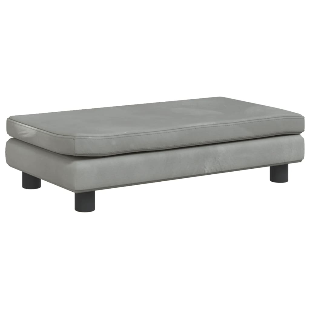 vidaXL Καναπές Παιδικός με Υποπόδιο Αν. Γκρι 100x50x30 εκ. Βελούδινος