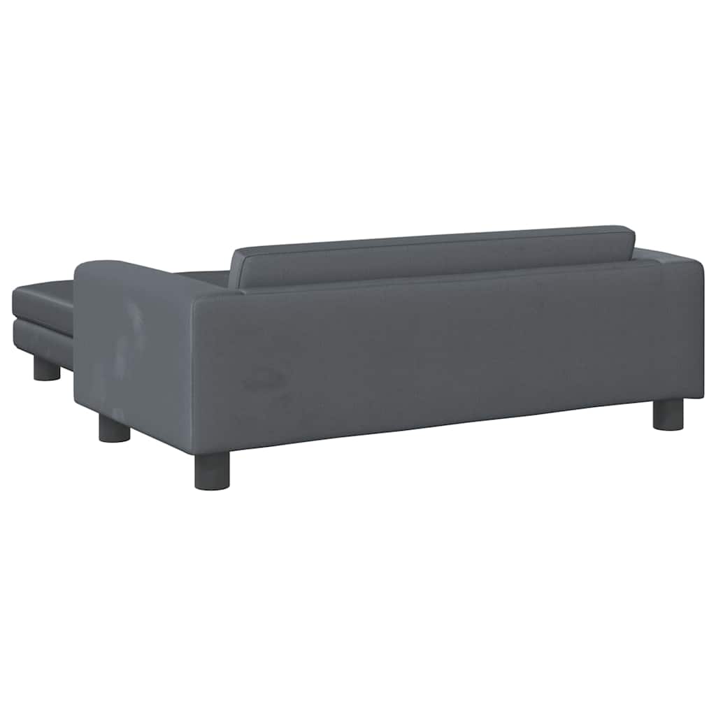 vidaXL Καναπές Παιδικός με Υποπόδιο Σκ. Γκρι 100x50x30 εκ. Βελούδινος