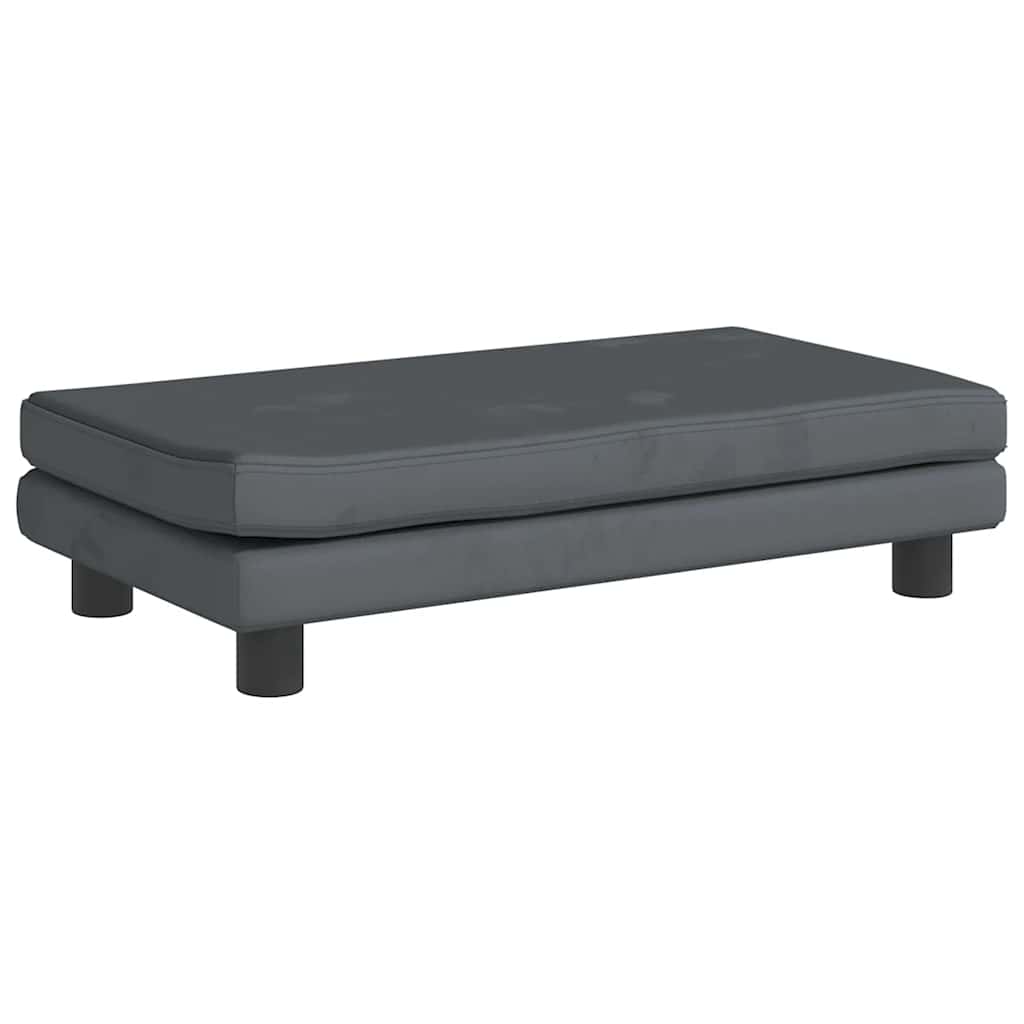 vidaXL Καναπές Παιδικός με Υποπόδιο Σκ. Γκρι 100x50x30 εκ. Βελούδινος