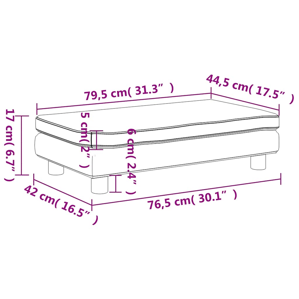 vidaXL Καναπές Παιδικός με Υποπόδιο Σκ. Γκρι 100x50x30 εκ. Βελούδινος