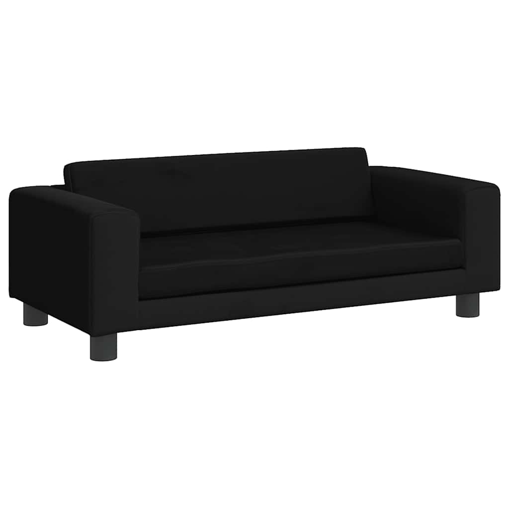 vidaXL Καναπές Παιδικός με Υποπόδιο Μαύρος 100x50x30 εκ. Βελούδινος
