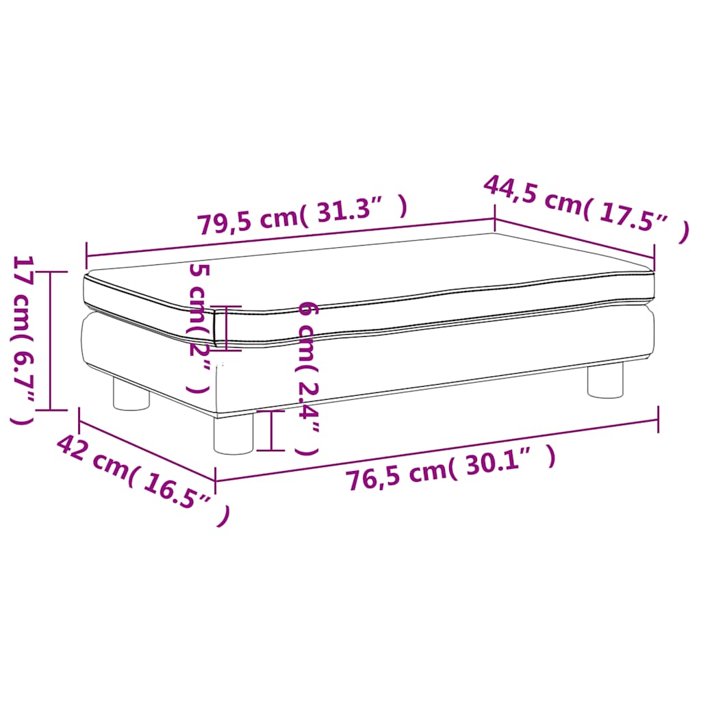vidaXL Καναπές Παιδικός με Υποπόδιο Γκρι 100 x 50 x 30 εκ. Συνθ. Δέρμα