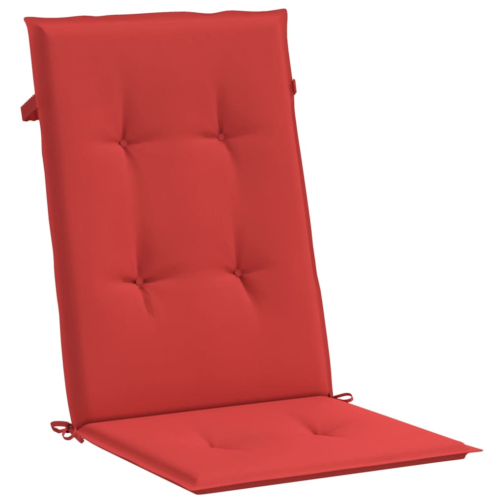 vidaXL Ανακλινόμενες πτυσσόμενες καρέκλες με μαξιλάρια 4 τεμάχια από μασίφ ξύλο τικ