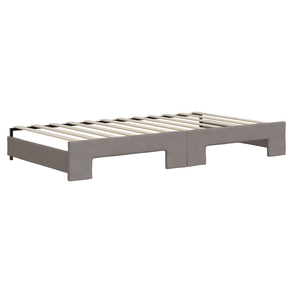 vidaXL Καναπές Κρεβάτι Συρόμενος Taupe 100x200εκ. Υφασμάτινος Συρτάρια