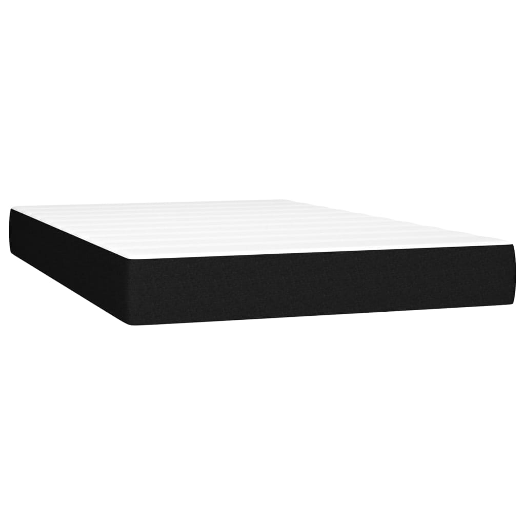 vidaXL Κρεβάτι Boxspring με Στρώμα Μαύρο 120x200 εκ. Υφασμάτινο