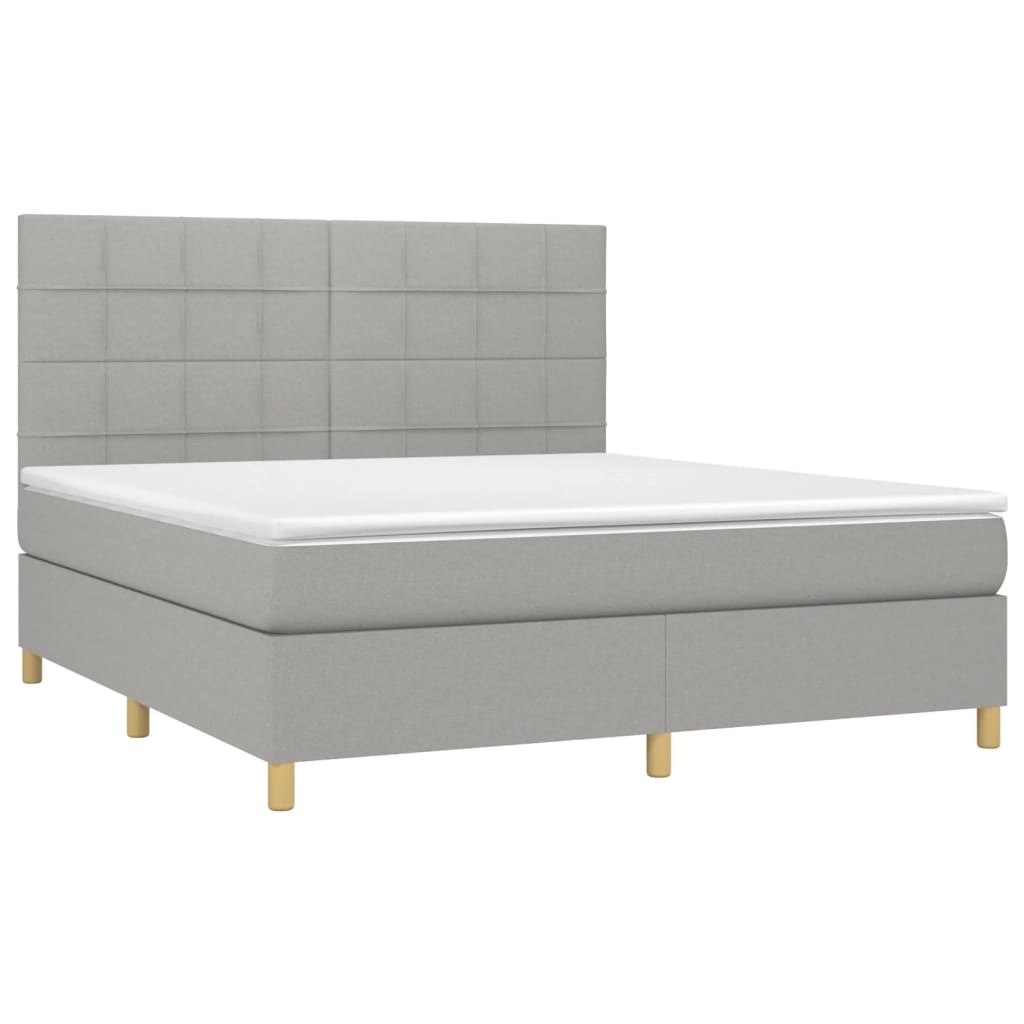vidaXL Κρεβάτι Boxspring με Στρώμα Αν. Πράσινο 160x200εκ Υφασμάτινο