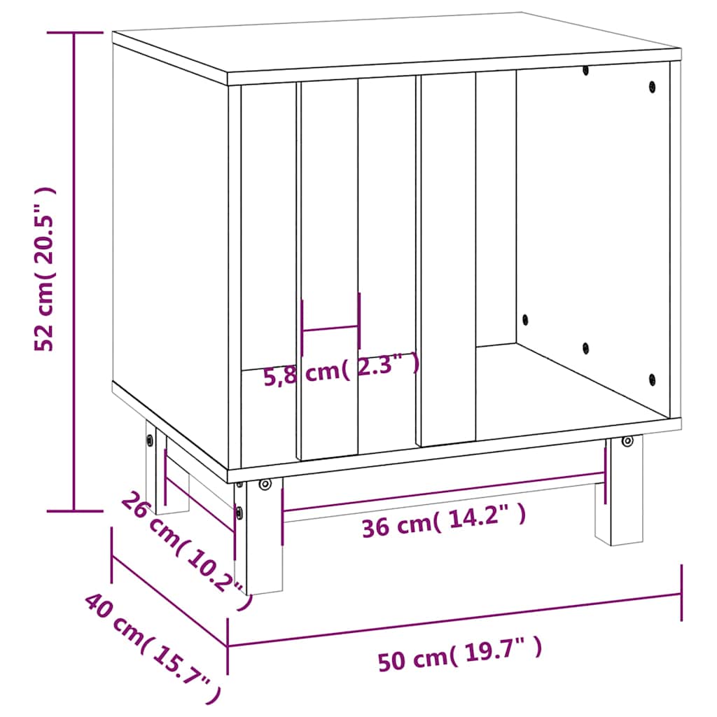 vidaXL Σπιτάκι Σκύλου Καφέ Μελί 50x40x52 εκ. από Μασίφ Ξύλο Πεύκου
