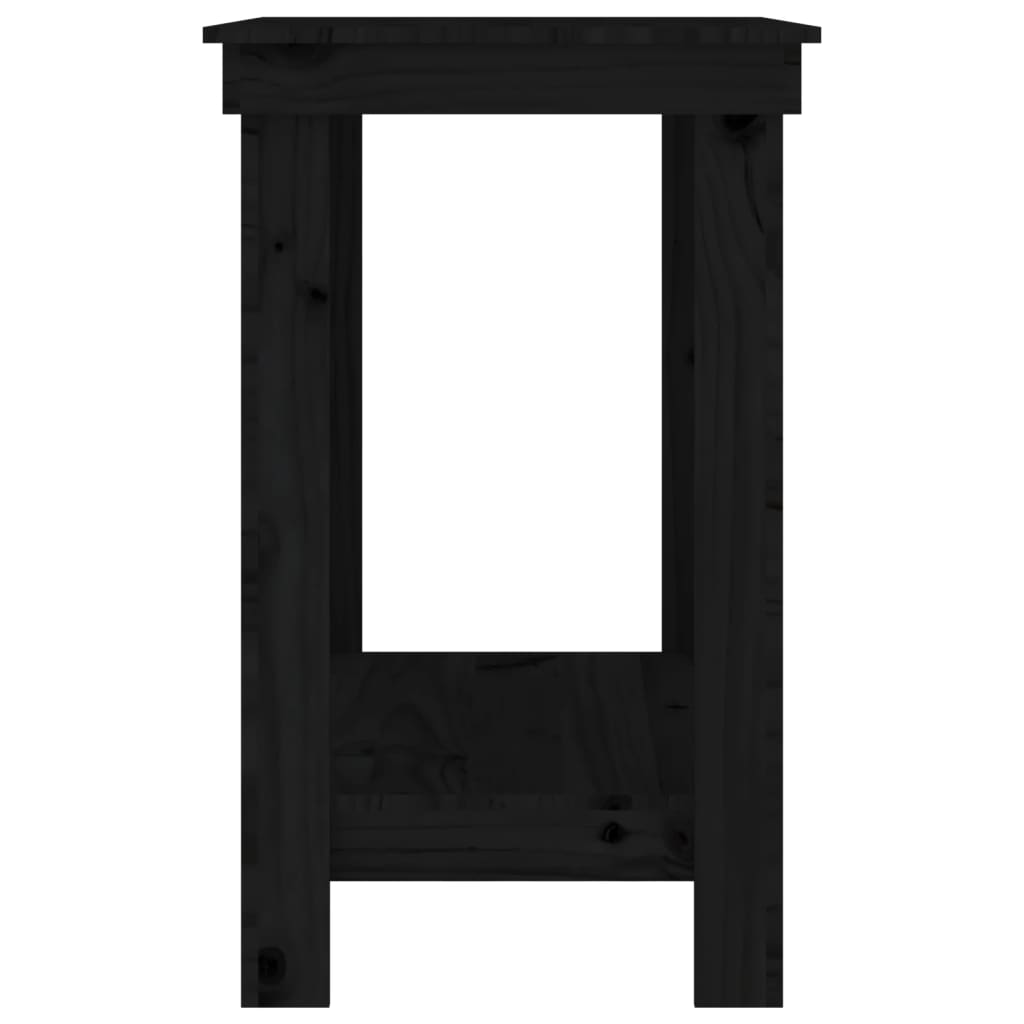 vidaXL Πάγκος Εργασίας Μαύρος 80x50x80 εκ. από Μασίφ Ξύλο Πεύκου